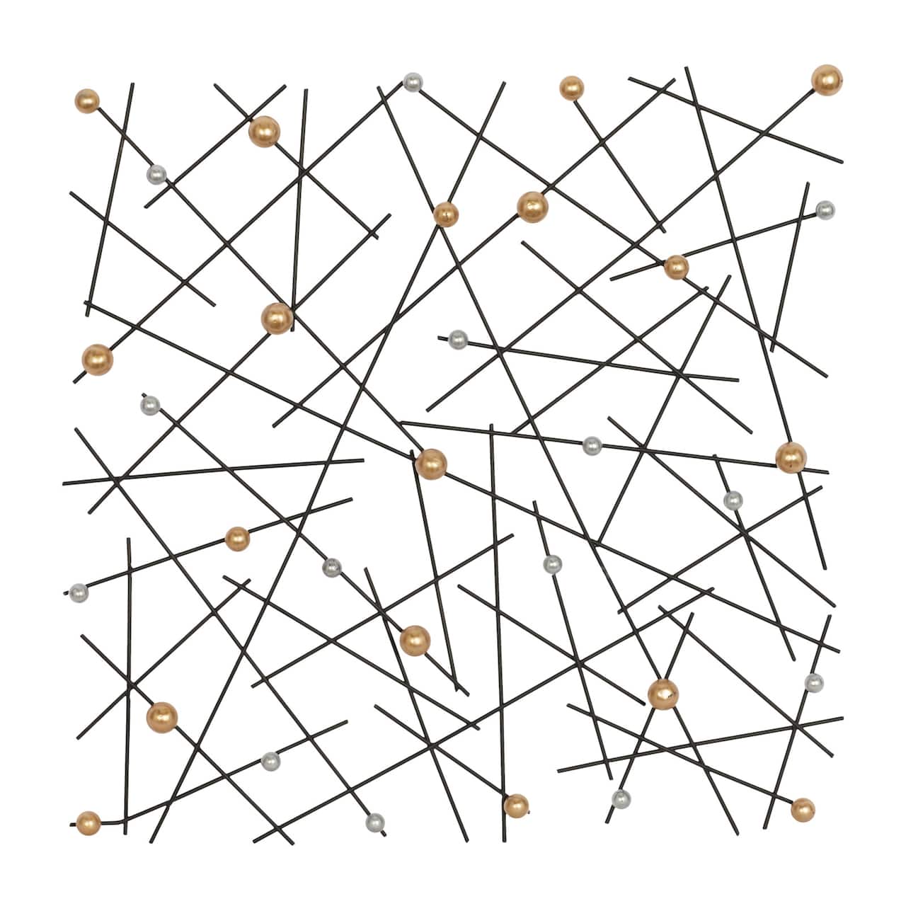 24" Black, Gold & Silver Metal Contemporary Wall Décor